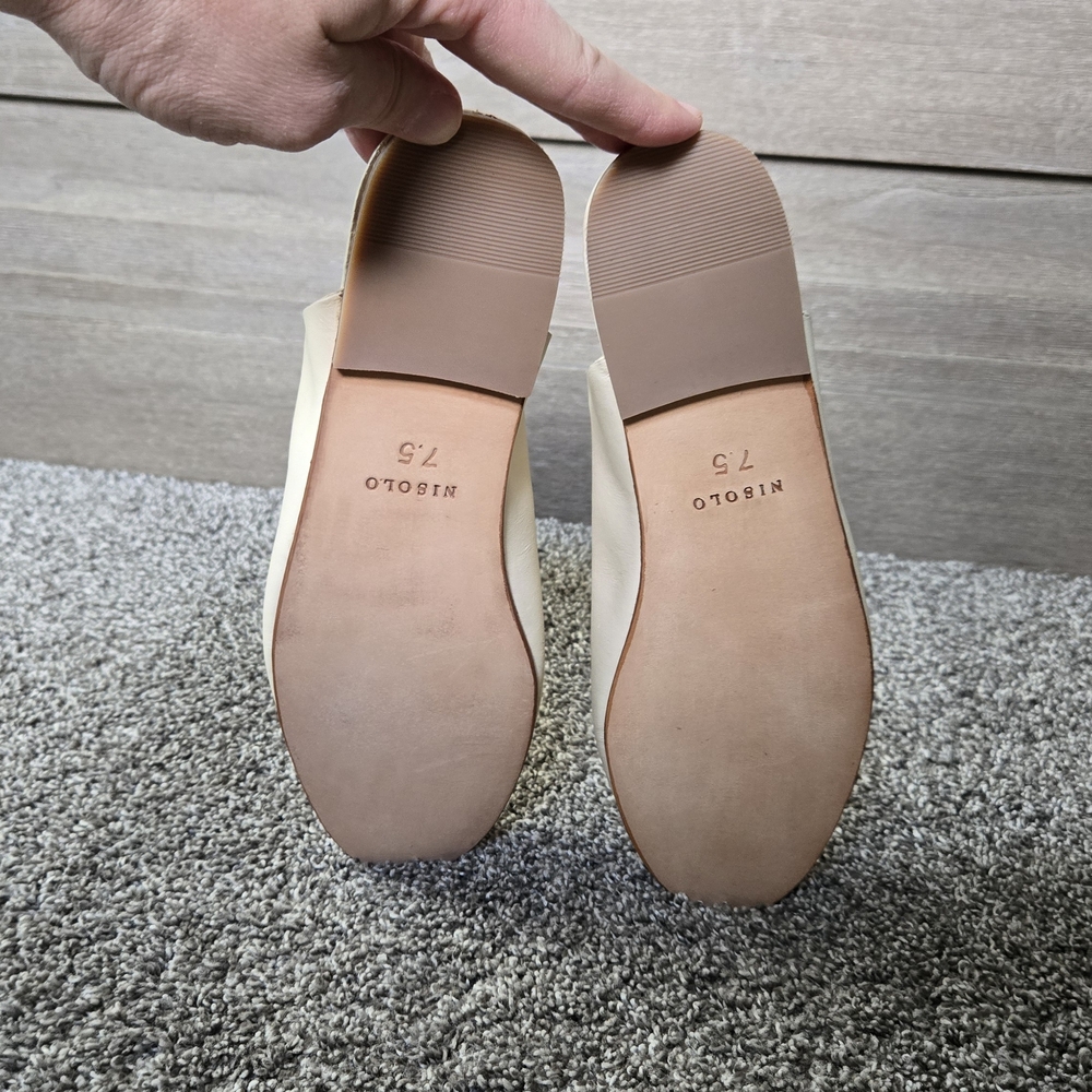 Nisolo Lima Slip on in color bone Mules NEW size 7.5 - Picture 9 of 12